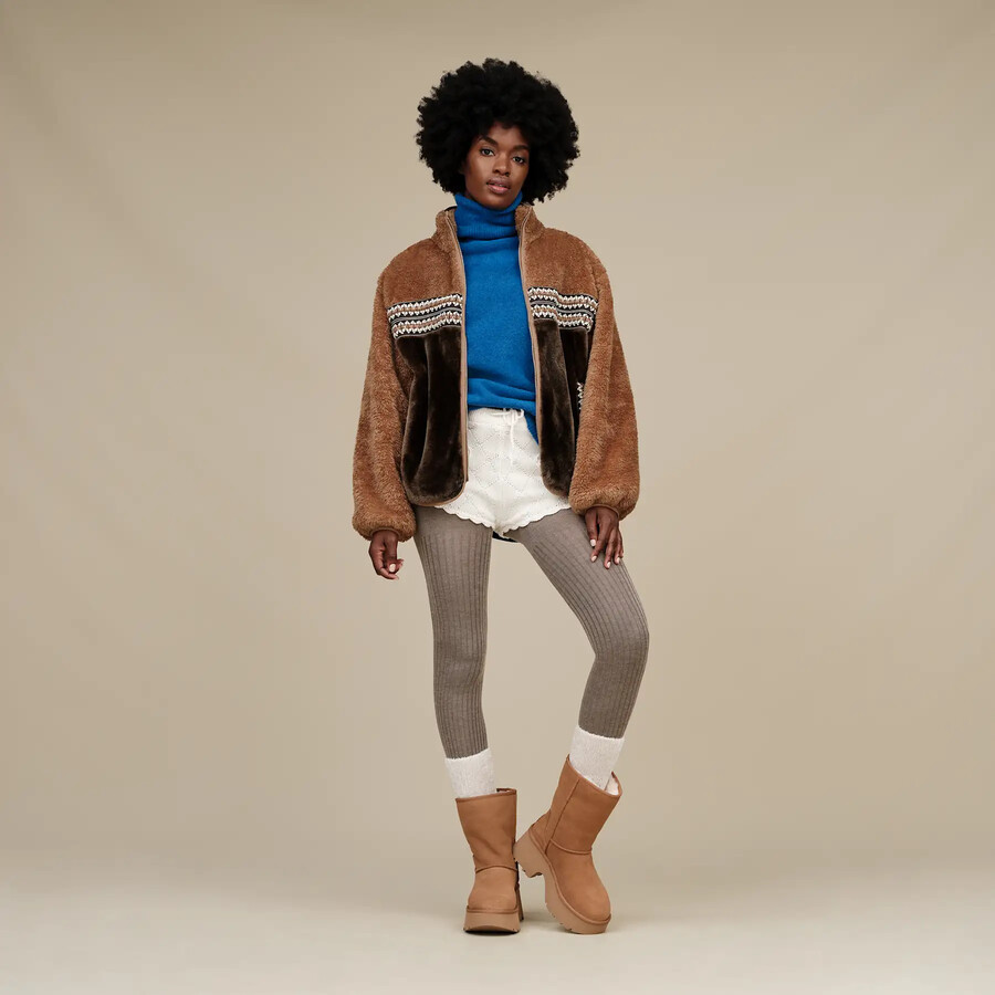 marlene sherpa jacket heritage braid