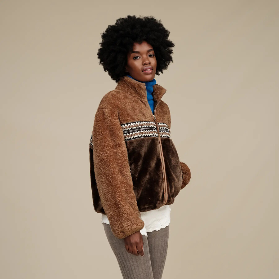 marlene sherpa jacket heritage braid